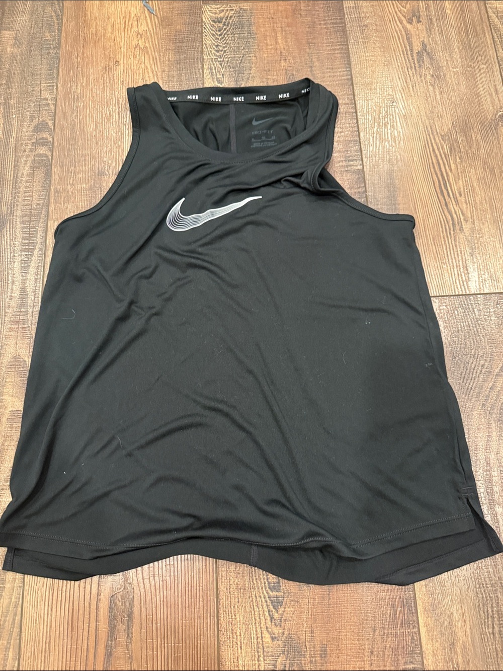 Nike Black Youth Performance Tank with Silver Swoosh